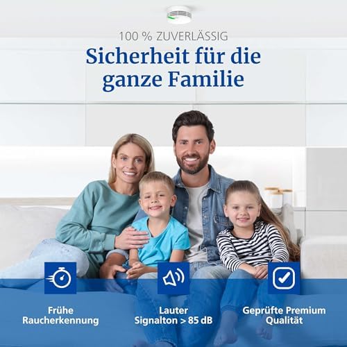 Hekatron Genius Plus X – Vernetzter Rauchmelder mit 10 Jahren Batterie – Testsieger für Sicherheit zu Hause