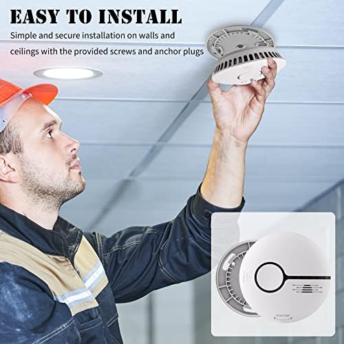 Rauchmelder von Markenname - Effiziente Feueralarm mit LED-Anzeige & Stummschaltung - Ideal für Ihr Zuhause (6er Pack)