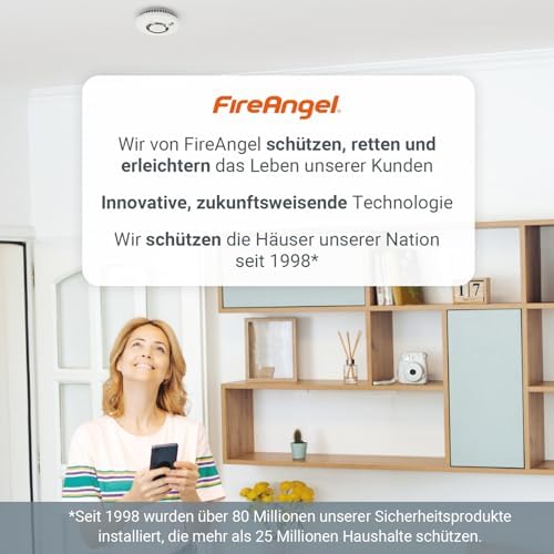 FireAngel Kohlenmonoxidmelder FA6813 - 10-Jahres-Sensor CO-Warner für sicheres Zuhause & unterwegs