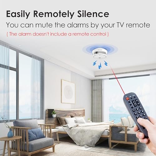 Rauchmelder 10 Jahre Batterie - TÜV-zertifizierter Feuermelder mit Stummschaltfunktion für maximale Sicherheit zuhause