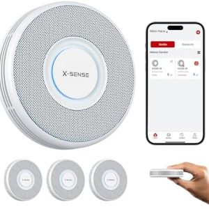 X-Sense WLAN-Rauchmelder XS0B-iR mit Sprachalarm und 17 Standorten – nur 33 mm dünn, 3er Set für optimalen Brandschutz z