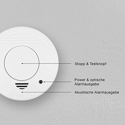 Smartwares Rauchmelder mit optischem Sensor - TÜV geprüft, 1 Jahr Batterie, 85 dB für optimale Sicherheit zuhause