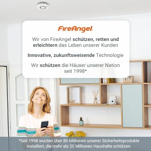 FireAngel Kohlenmonoxidmelder FA6813 - 10-Jahres-Sensor CO-Warner für sicheres Zuhause & unterwegs