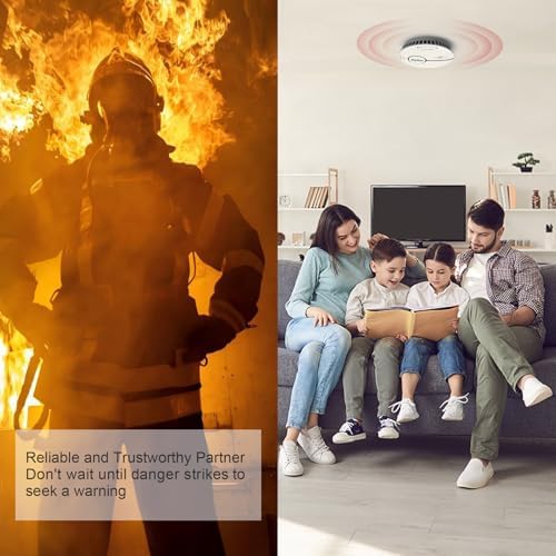 Rauchmelder von Markenname - Effiziente Feueralarm mit LED-Anzeige & Stummschaltung - Ideal für Ihr Zuhause (6er Pack)