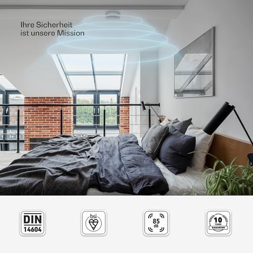 SHD by OneConcept 10er-Set Mini-Rauchmelder mit Magnethalterung – ideal für Küche, Büro & Wohnwagen, mit Testfunktion &