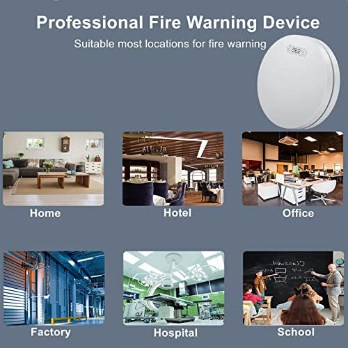 Rauchmelder 10 Jahre Batterie 5er Set - TÜV Rheinland zertifizierte Flach-Feuermelder mit 85dB Alarm für optimalen Brand