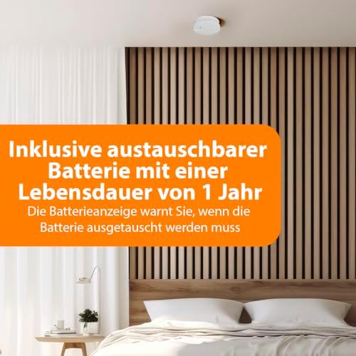 Smartwares Rauchmelder mit optischem Sensor - TÜV geprüft, 1 Jahr Batterie, 85 dB für optimale Sicherheit zuhause