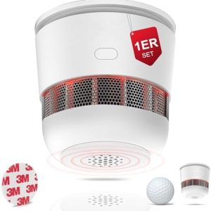 Mini Rauchmelder von – 10 Jahre Batterie, photoelektrischer Feuermelder für Zuhause, sicher und zuverlässig