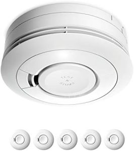 Ei Electronics Ei650 Rauchwarnmelder 5er Set - Batteriebetrieb, 10 Jahre Lebensdauer, Testsieger für sichere Räume