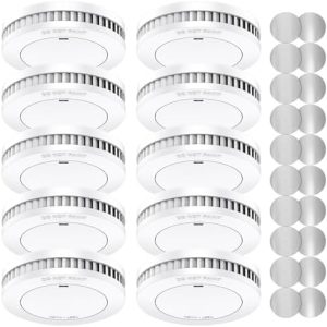 XINDUM Rauchmelder 10er Set mit Magnethalterung - TÜV Rheinland-Zertifiziert, 10 Jahre Batterie, für optimalen Brandschu